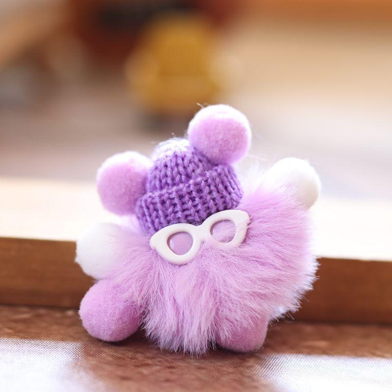 Small Ball Coal Pendant Keychain Ornament With Pp Cotton Soft Plush Gift For