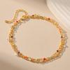 Bohemian Ethnic Multilayer Colorful Rice Bead Chain Geometric Crystal Pendant Vintage Anklet