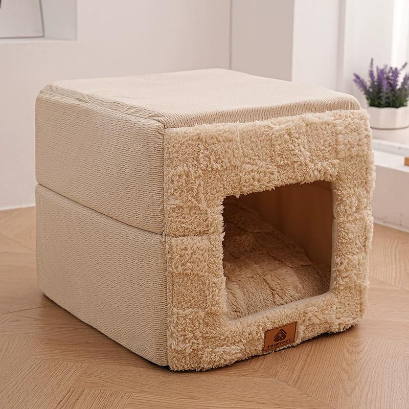 Winter Pet Bed Soft Warm Cotton House for Dogs And Cats Comfortable House thickened indoor safety cat nest