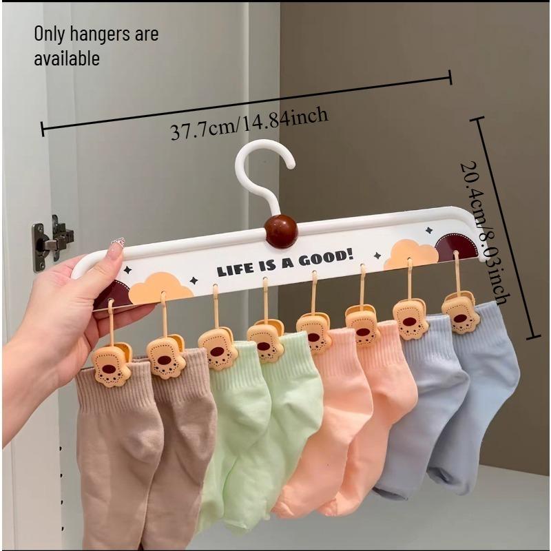 1pcs Cartoon Cute Bear Sock Clip Multi Clip Drying Clip Dormitory Balcony Drying Hanger Multi Functional Baby Hanging Hanger