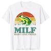 DILF I Love Frogs Funny Saying Frog Men's Clothing Round Neck Oversized T-shirt Fashion Cotton Tshirt Basic Milf Fitness T Shirt