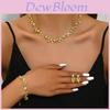Minimalist Flower Necklace And Earring Set For Women With Water Drip Pendants Summer