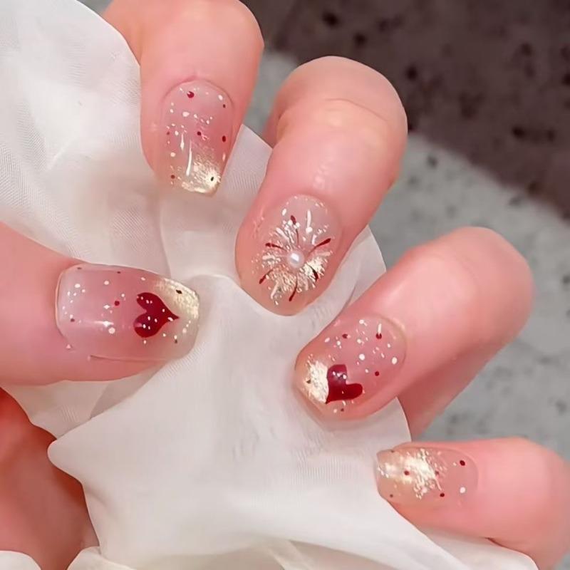 

High quality new hand-worn armour golden autumn color French cat s eye high-grade temperament white wearing armour detachable nail piece nail art tool XS