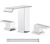 Bathroom Waterfall 3 Holes Basin Faucet, 2 Handles Cold Hot Water Mixers Sink Taps Black Chrome Brushed Gold