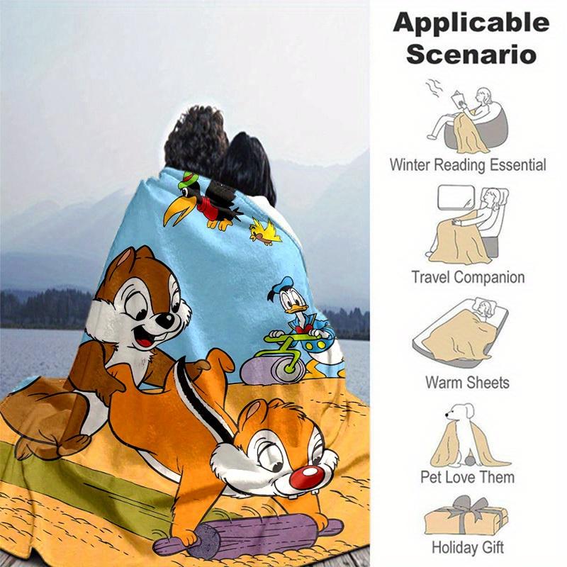 1pc, Disney Chip & Dale Throw Blanket Soft Coverlet for Couch, Bed, Car, Travel, Camping, Office Nap Perfect Gift for Friends