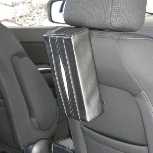 Napolex Tissue Case Sun Visor/Headrest/Armrest Easy Installation Can also hang plastic bags Genuine Leather Style Black Convenient Goods Car Supplies
