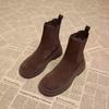 Autumn and Winter Martin Retro Short Boots 2025 New Matte Thick-soled Heightening Women's Boots Dopamine Suede Chelsea Boots