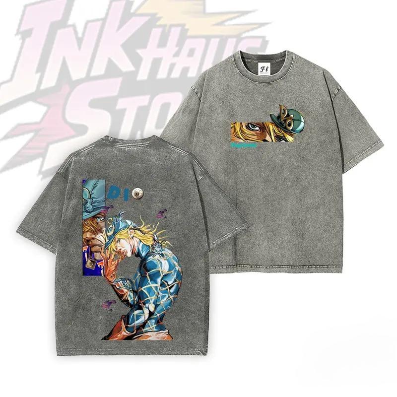 

JoJos Bizarre Adventure Brando Diego Printed Tee Men Women Washed Tshirts Retro Cotton T Shirt Casual Clothing Harajuku Tshirt S