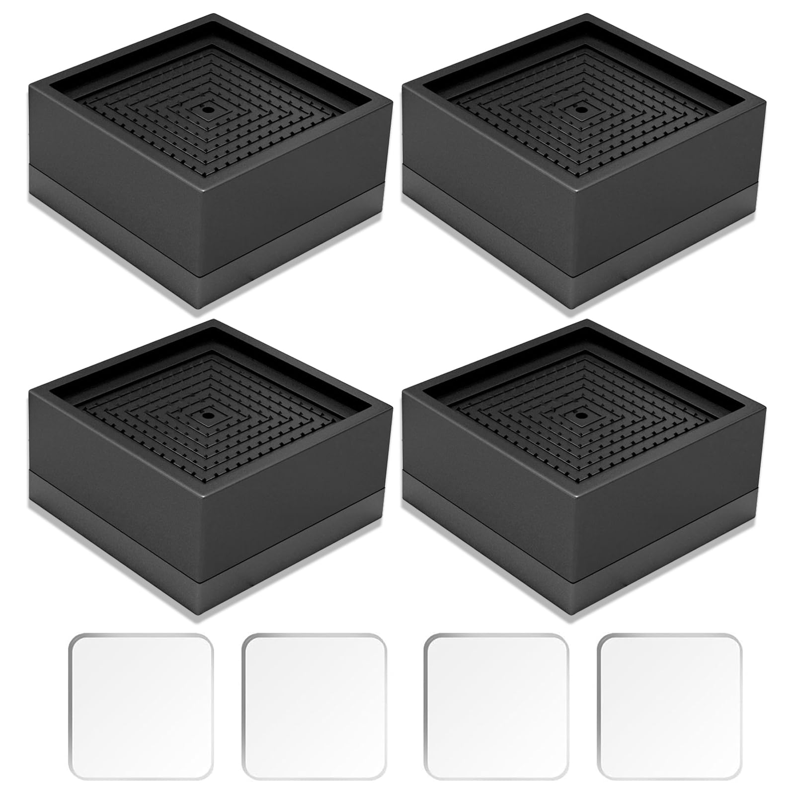 

Washing Machine 4cm Height 500kg Load Set of 4 Gel Mats for and Refrigerators Anti-Vibration Mat, Adjustable, Capacity, + Anti-Vibration Rubber, чорний
