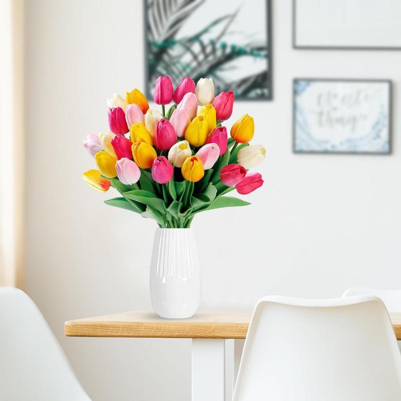 High-End PU Mini Artificial Tulip Bouquet for Living Room