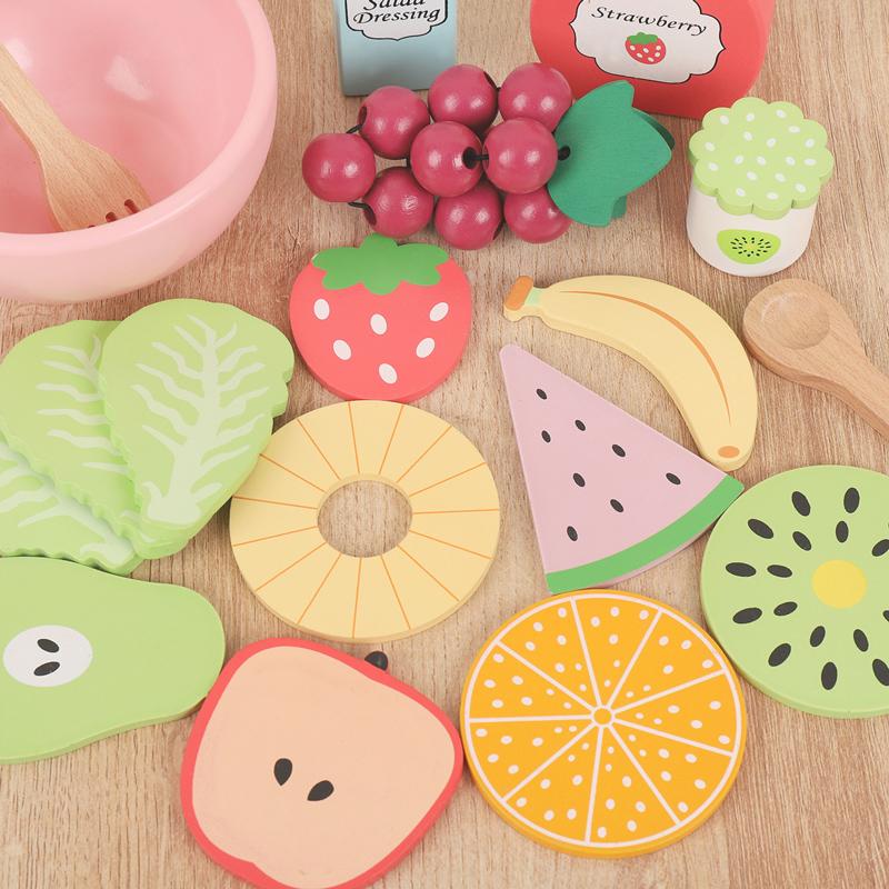 Wooden Pretend Play Food Kitchen Toys Classic Cutting Cooking Set Kids HousePlay Educational Imitation Game Toys for Girls Boys
