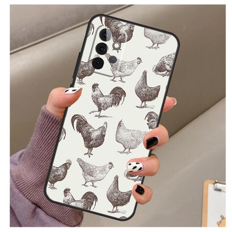 Chicken Pattern Case For Samsung Galaxy A34 A54 A14 A06 A16 A26 A36 A56 A12 A32 A52 A13 A33 A53 A15 A35 A55