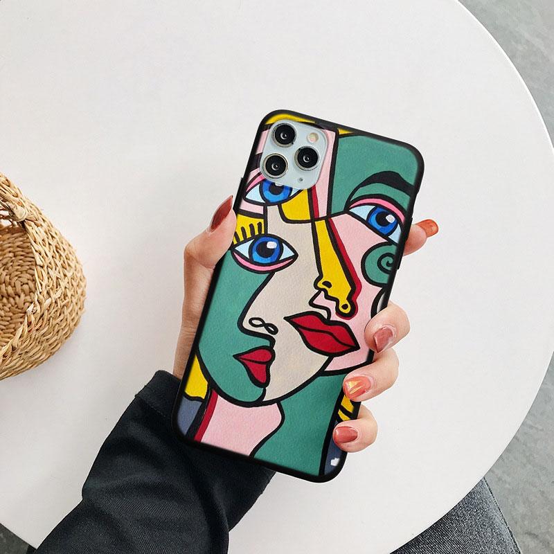 Picasso Abstract Art Painting Phone Case For Iphone 11 12 13 14 Pro Xs Max Mini 8 7 6 6s Plus X Se 3 2022 2020 Xr Silicone Cover