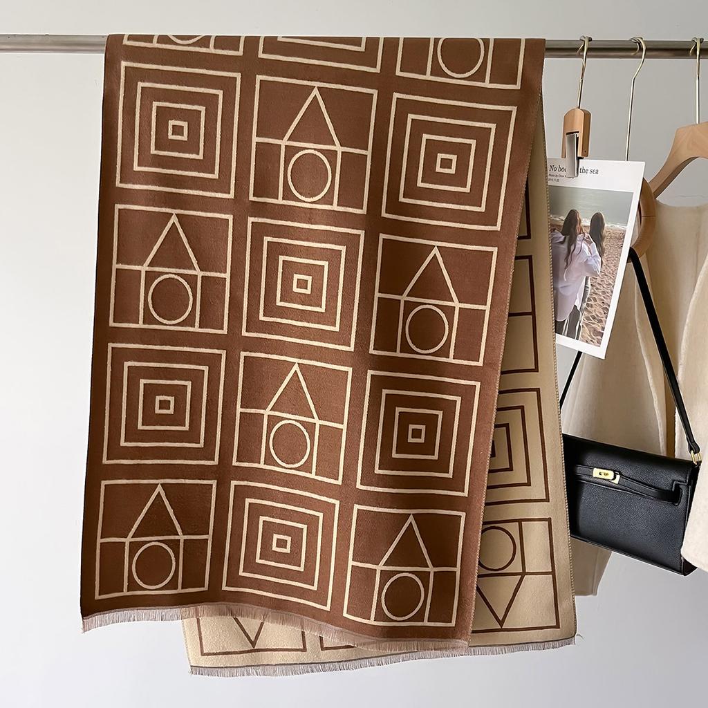 Autumn Winter Fashion Scarves Double-sided Wrap Women Men Letter Classic Korean Imitation Cashmere Shawl Bufanda Blanket Echarpe