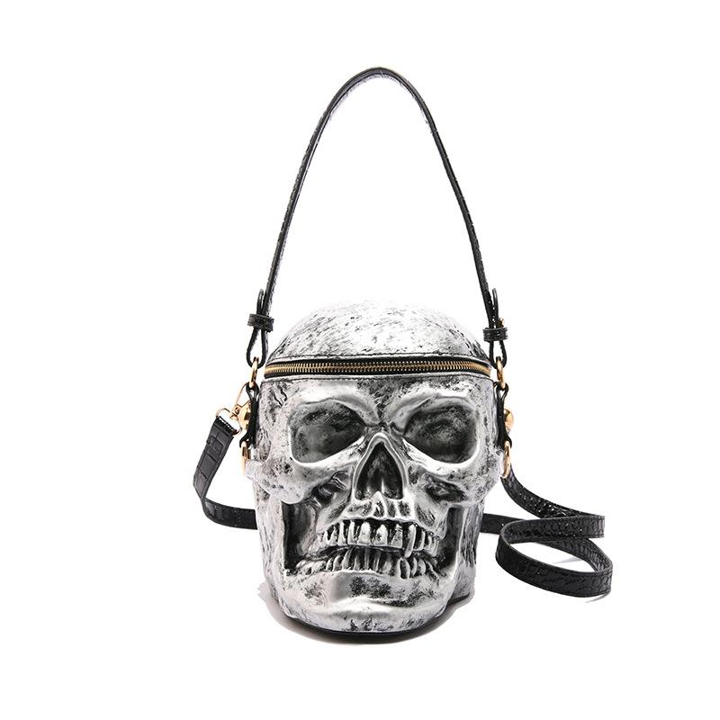 Halloween skull bag 2025 new European and American fashion niche design women's versatile messenger portable small round bag
