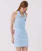 AWESOME STUDIO Collar Halterneck Mini Dress Sky Blue