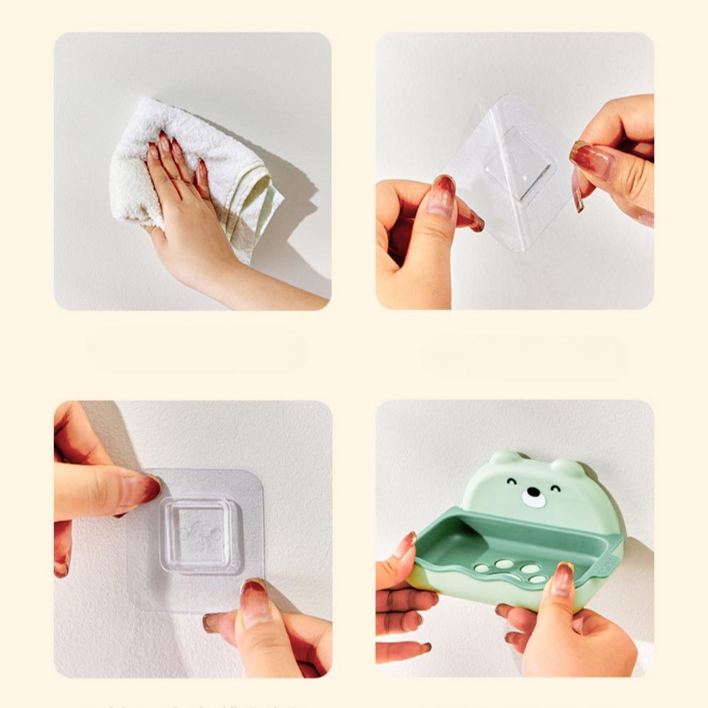 1PC No punch soap box bathroom draining rack creative wall-mounted soap holder bathroom shelf sucker soap box