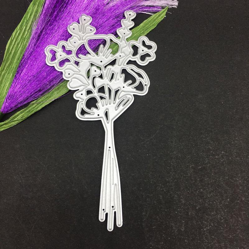 

Букет цветов Художественный узор Скрапбукинг Ремесло Die 3D DIY Изготовление фестивальных карточек серебряный