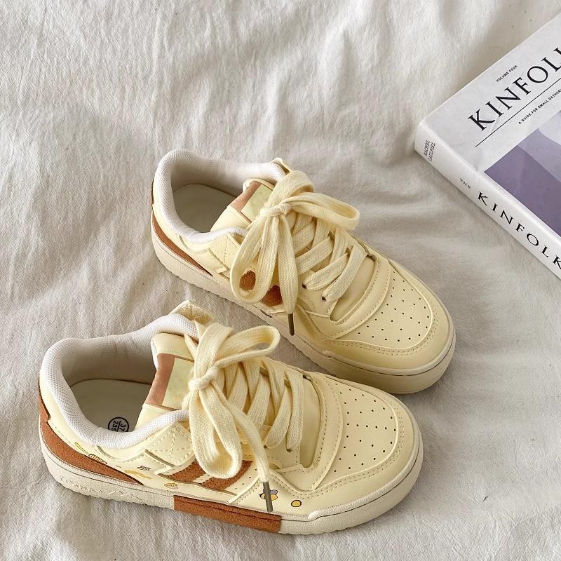 Board shoes women's spring 2025 new trend versatile platform white shoes niche bread shoes casual shoes ins tide