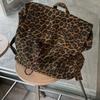Tide and cool leopard print canvas backpack women's 2025 new casual large-capacity travel backpack female college student schoolbag