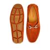 Ferragamo Gancini Suede Driving Shoes Orange