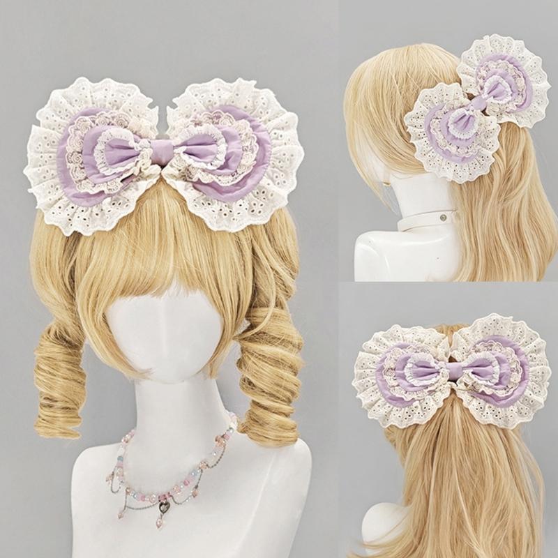 Lace Bows Headbands Party Hair Accesory For Women Elegant Design Suitable For Parties And Cosplay Event