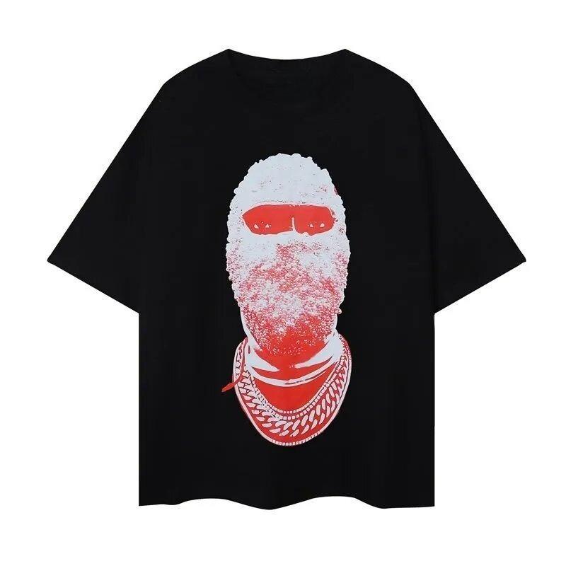 

Short Sleeve Cotton Loose Comfortable Short Sleeve Top Masked Men s Print 2025 Men s T-shirt Women s T-shirt Letter Casual 4XL