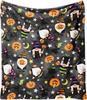 Halloween Blanket,Halloween Pink Pumpkin Ghost Mushroom Fleece Blankets,Fall Thanksgiving Farmhouse Gifts for Women Flannel Thro
