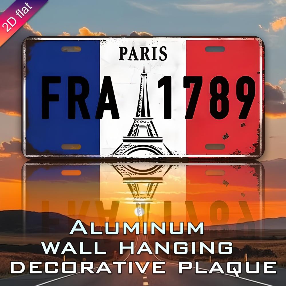 Vintage Paris Fra Metall Aluminium Kennzeichen UV-bedruckt Langlebig Stilvolle Wanddekoration für Zuhause Café Restaurant Ind
