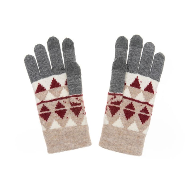 RECLOW RECLOW Argyle Pattern Gloves Red