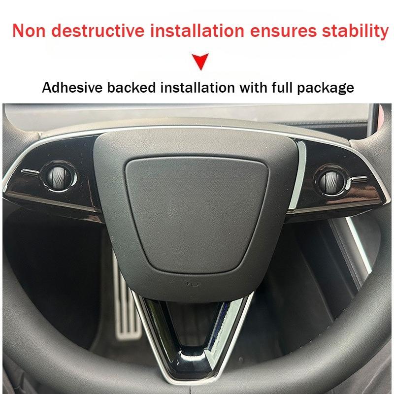 Steering Wheel Patch for Tesla Model Y Juniper Model 3 Highland 6-Seater ModelYL Steering Wheel Protective Cover Decorative Trim