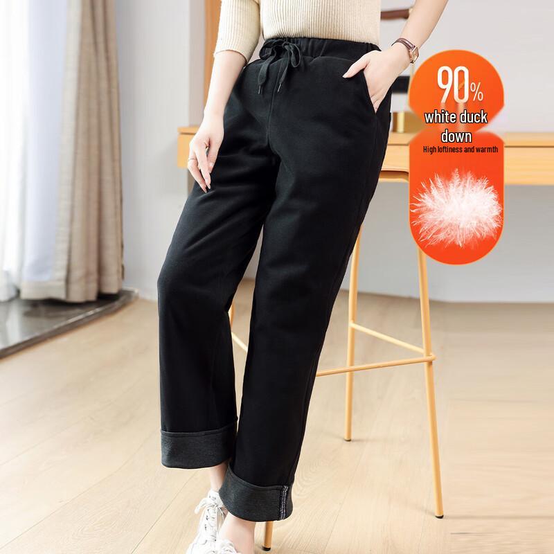

Women s Winter Warm Straight-Leg Down Cotton Pants 5XL