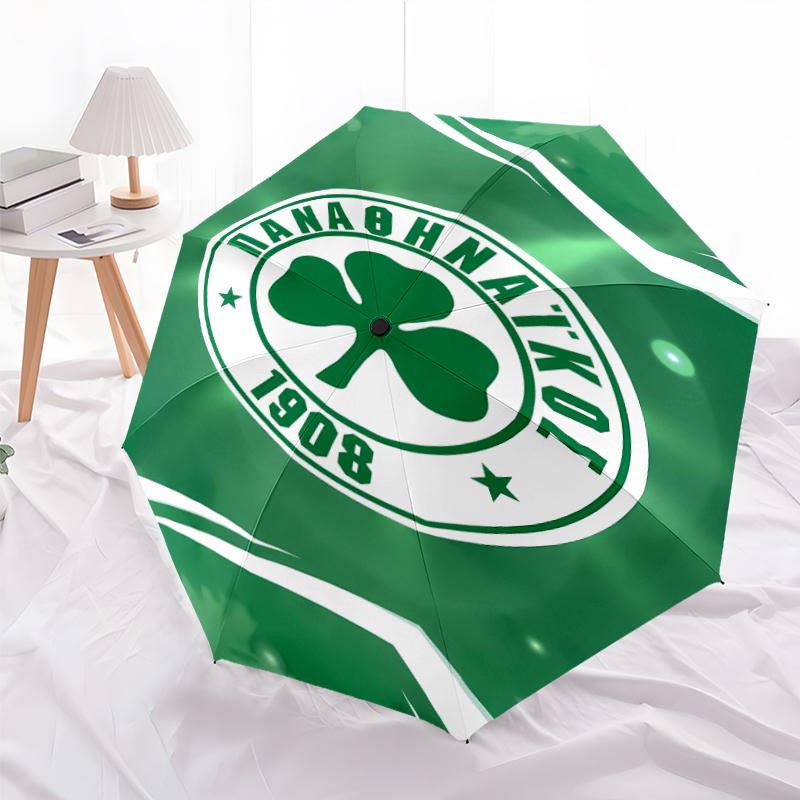 Printed Panathinaikos FC Printed Folding Umbrella,Outdoor,Leisure,And Travel Umbrella,Durable Umbrella Fabric,Birthday And Holiday Gift