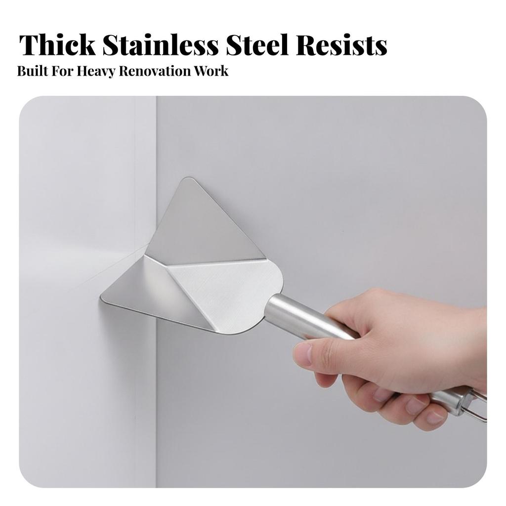 Corner Finishing Tool with Hanging Loop | Stainless Steel Build, Smooth Metal Handle, for Home