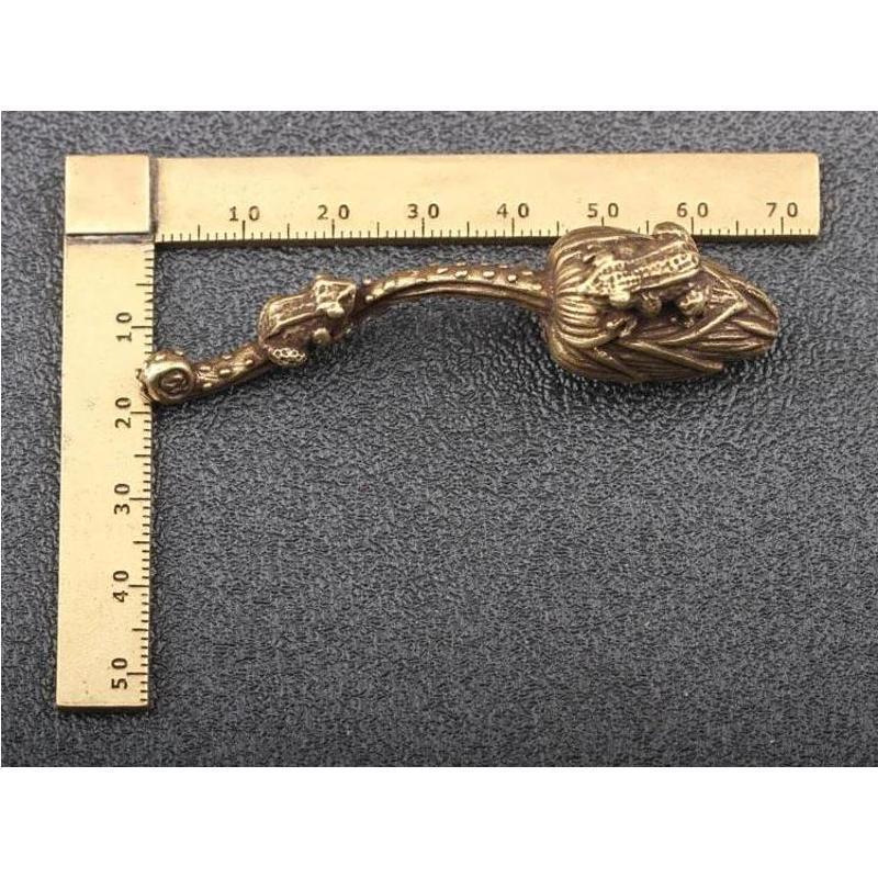 Retro Bronze Mother And Child FrogLotus Zen Ornaments Pure Copper Animal Miniature Tea Pet Home Decoration Accessories