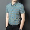 Summer New Men's Short-sleeved Shirt Fashionable Versatile Dad Loose Thin Breathable Plaid Cardigan Shirt