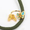 High Qulity Classic New 2024 European Famous Brand Luxury Jewelry Rings For Women Zircon Butterfly Turquoise Anniversary Gifts