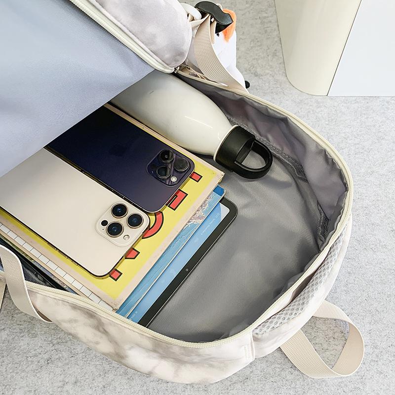 School Bag High Value Letter Back Couple Solid Color Casual Simple Light Outdoor Large Capacity