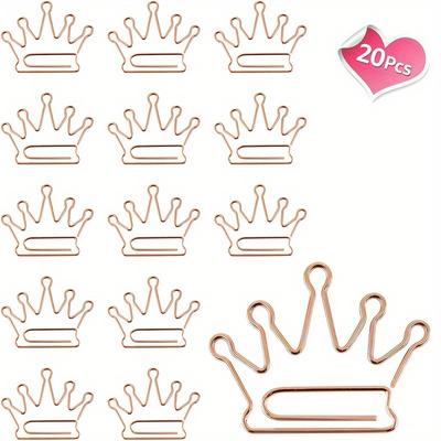 20 Little Crown-shaped Paper Clips, Cute Paper Clips, Funny Bookmark Mark Paper Clips, Plan Paper Clips.