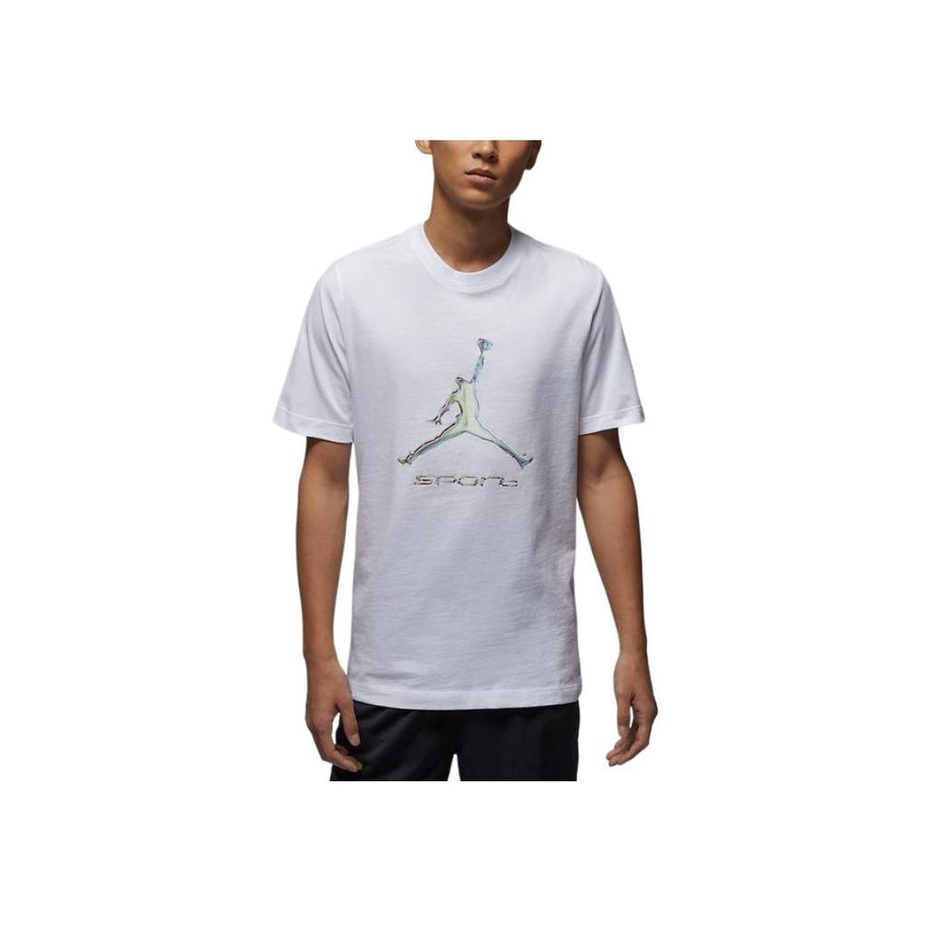 Jordan Sports Lifestyle Series Pullover Atmungsaktiv Laufen Schnelltrocknend Kurzarm T-Shirt Herren Oberteile Weiß HQ7985-100