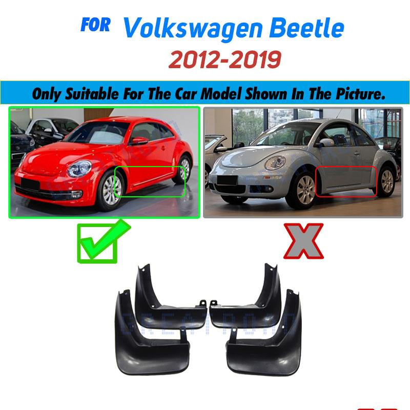 Set Molded Mud Flaps For VW Beetle (A5) 2005-2019 Mudflaps Splash Guards Front Rear Mud Flap Mudguards 2013 2014 2015 2016