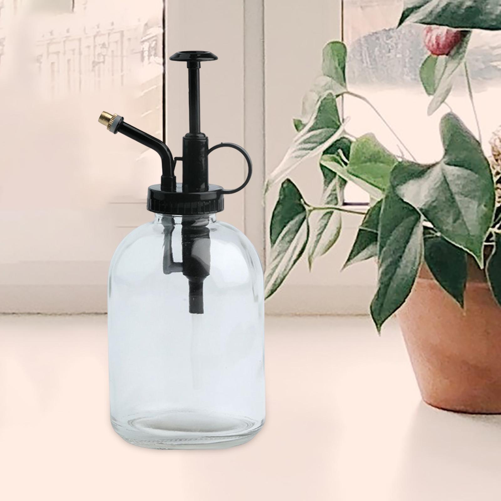 

Glass Watering Spray Bottle Flower Watering Device Fine Mist Spritzer with Pump Glass Small Watering Can for Indoor Outdoor Yard чорний