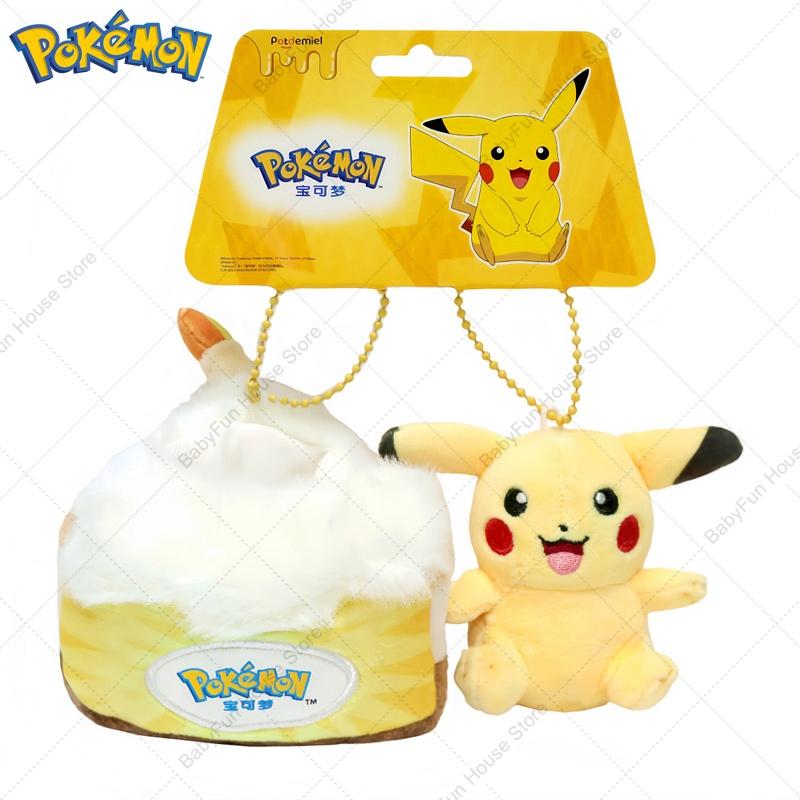 Original Pokemon Gengar Sprigatito Pikachu Plush Toys Keychains Kawaii Rowlet Piplup Jigglypuff Stuffed Peluche Dolls Pendants