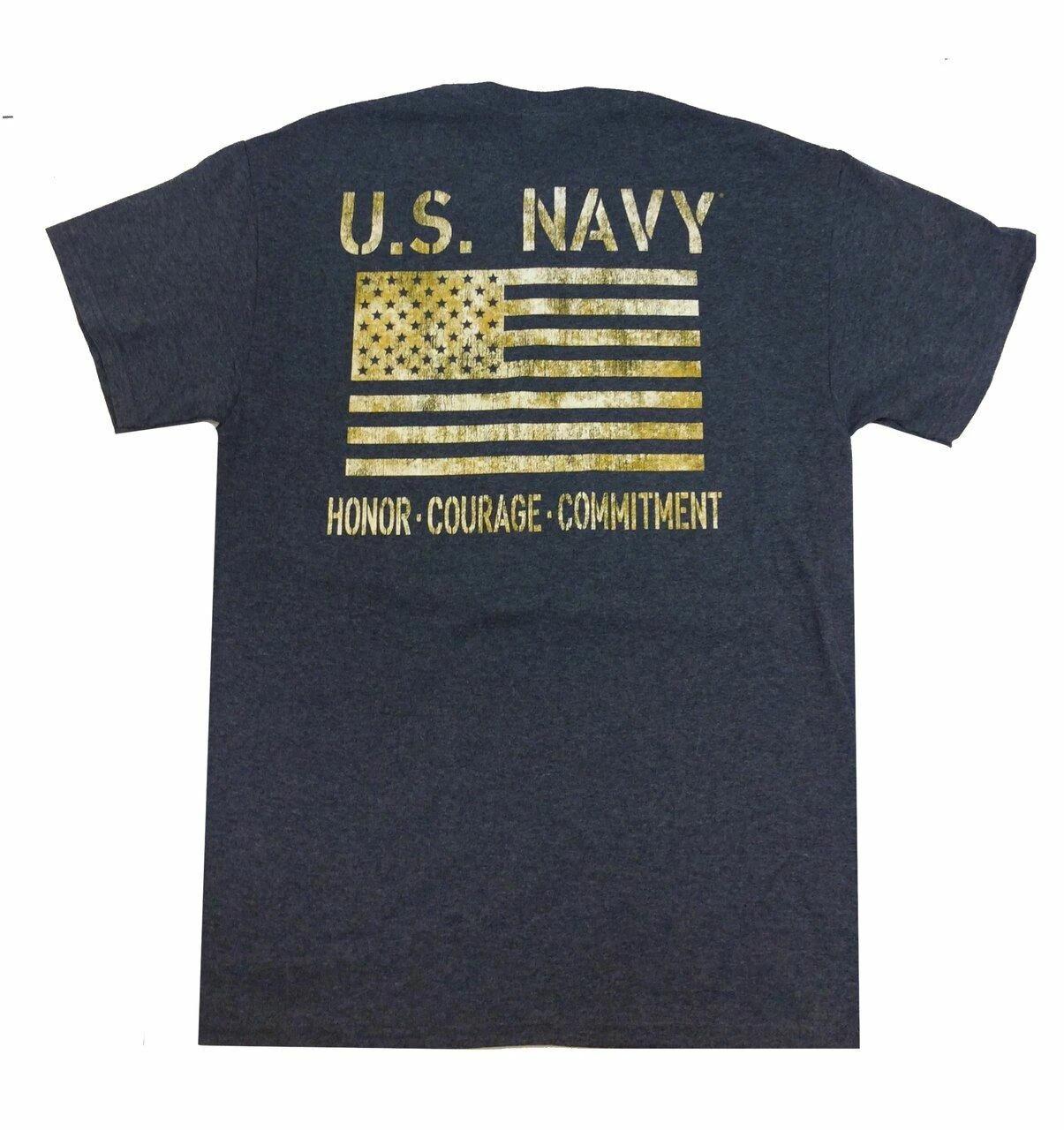 Joe Blow Navy Tonale Bandiera T-Shirt Manica Corta 4XL