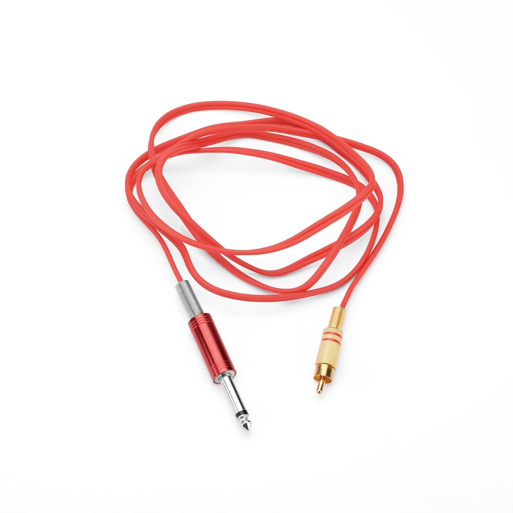 Linie de cârlig pentru tatuaj RCA de 1,7 m Snur de cârlig pentru tatuaj Cablu dual-core din silicon, rezistent la îndoire, în relief auriu