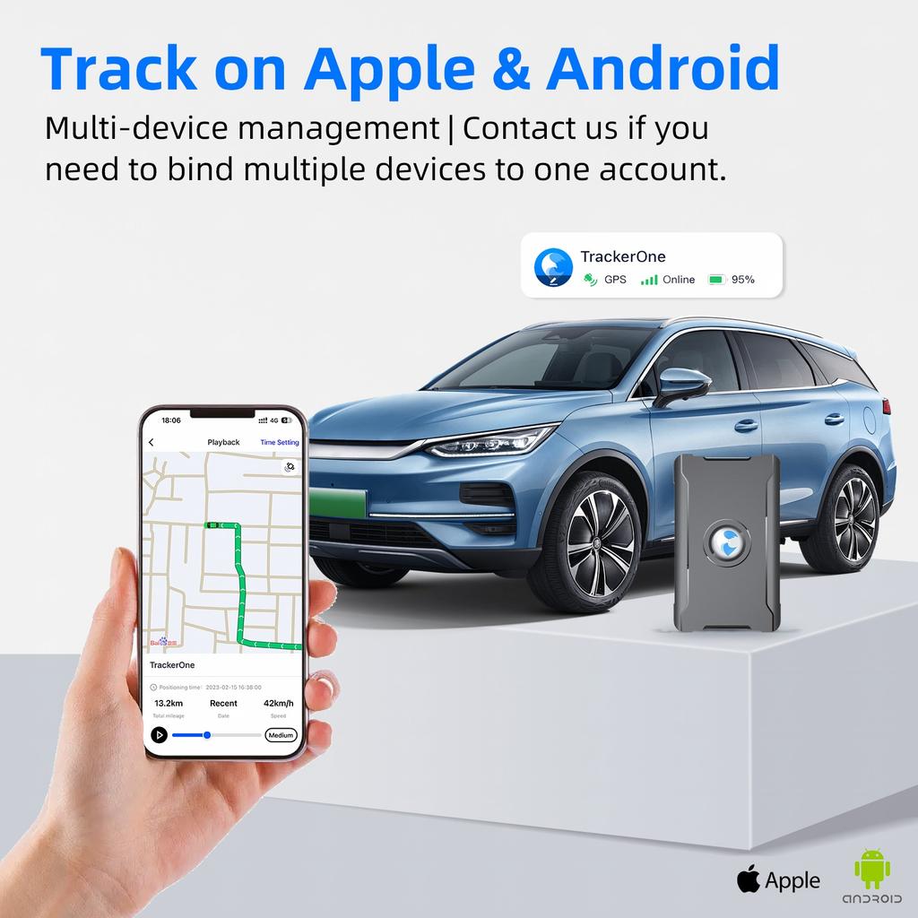 GPS Tracker for Vehicles Real-Time Location Hidden Magnetic Tracking Device for Cars Trip History Geo Fence Global Coverage 3
