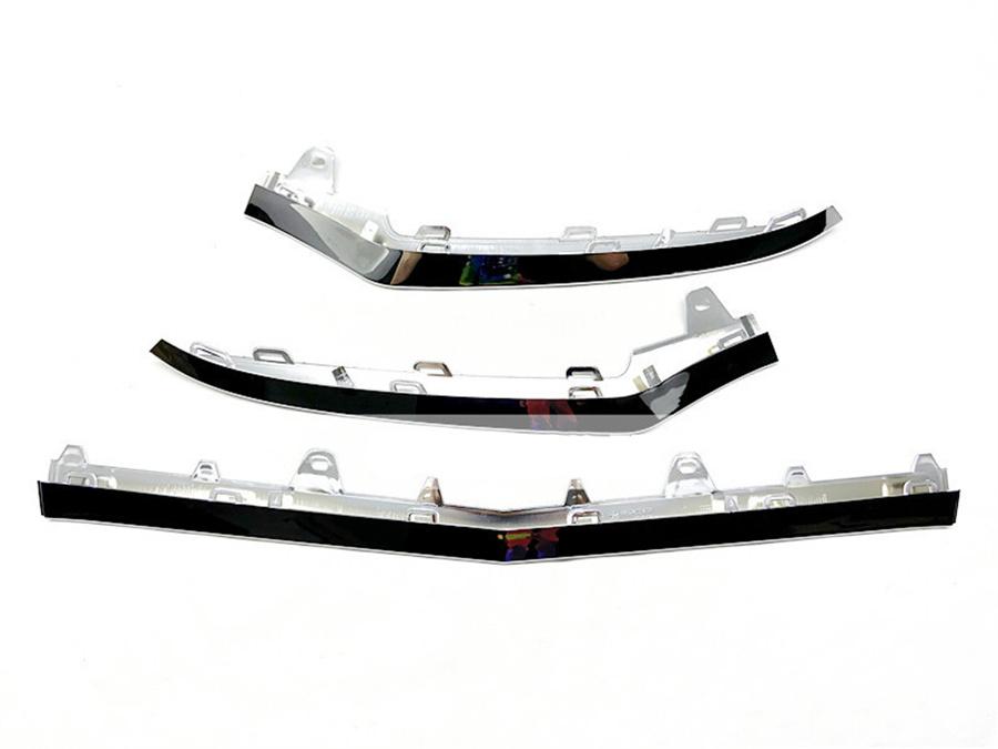 3 st För 2014-2016 Mercedes-Benz W212 E250 E350 Främre Stötfångare Krom List Formning