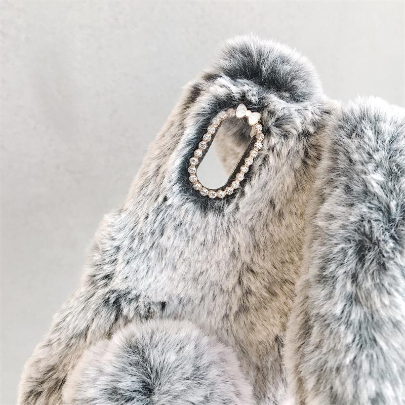 Soft Fur Phone Case For Samsung Galaxy M55s M35 M15 M54 M34 M14 M53 M33 M23 M13 M62 M52 Core Furry Rabbit Bunny Warm Plush Cover