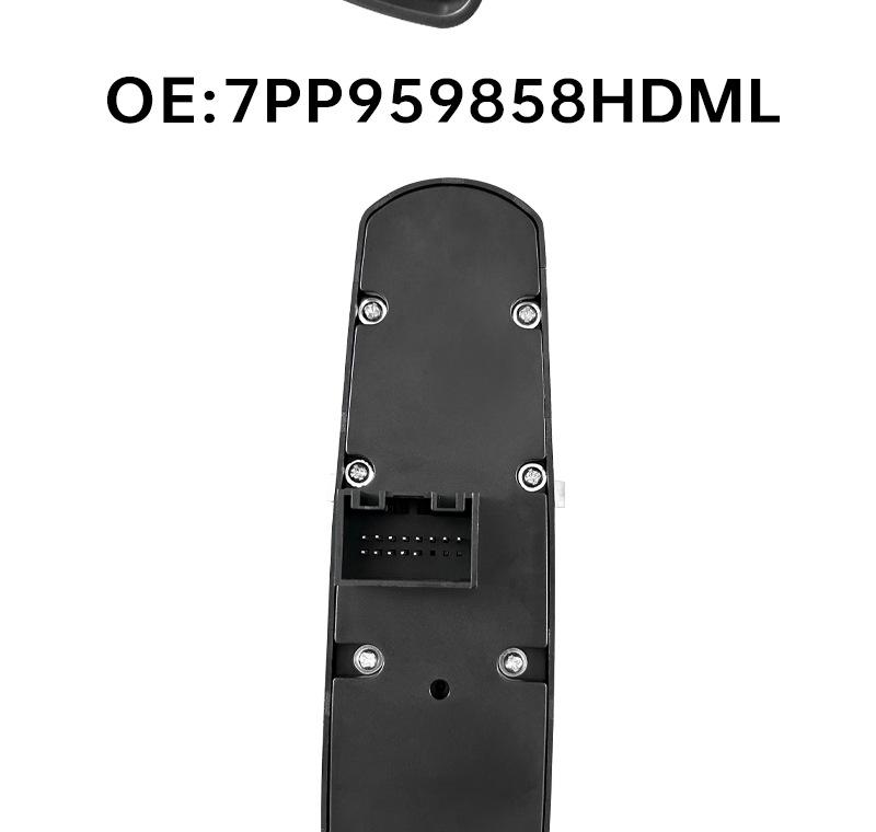 7PP959858KDML Driver's Side Window Regulator Switch for Cayenne 7PP959858EDML.