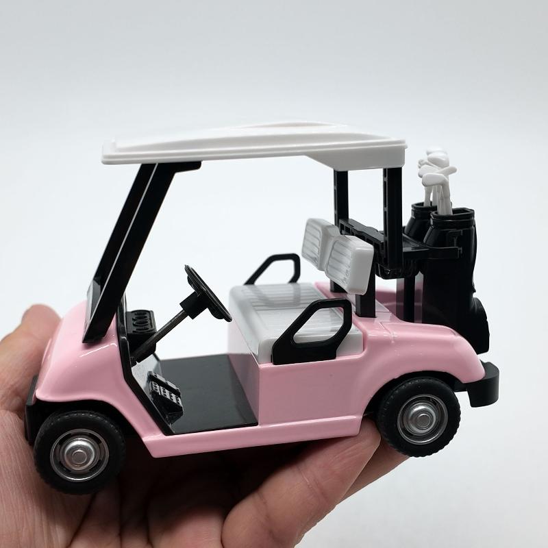 1Pcs Alloy Pull Back Golf Cart Model Car Mini Vehicle Toys Kids Transport Toy Car 1:20 Scale Golfcart Pullback Vehicle Decor